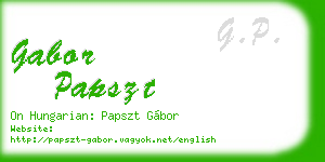gabor papszt business card